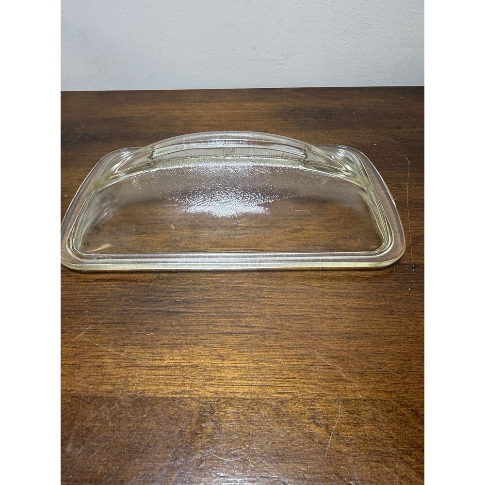 Vintage Westinghouse Clear Glass Refrigerator Loaf Pan Dish Fin Lid Only 1950'S
